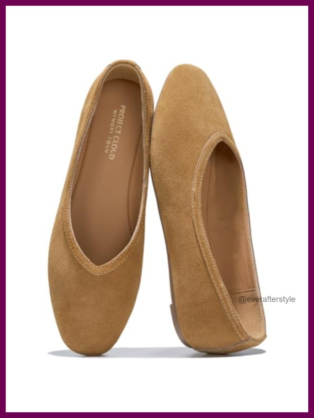 Genuine Leather Ballet Flats Memory Foam Non-Slip Women's